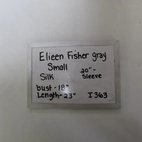 EILEEN FISHER gray crinkle silk minimalist blazer small - Picture 10 of 11